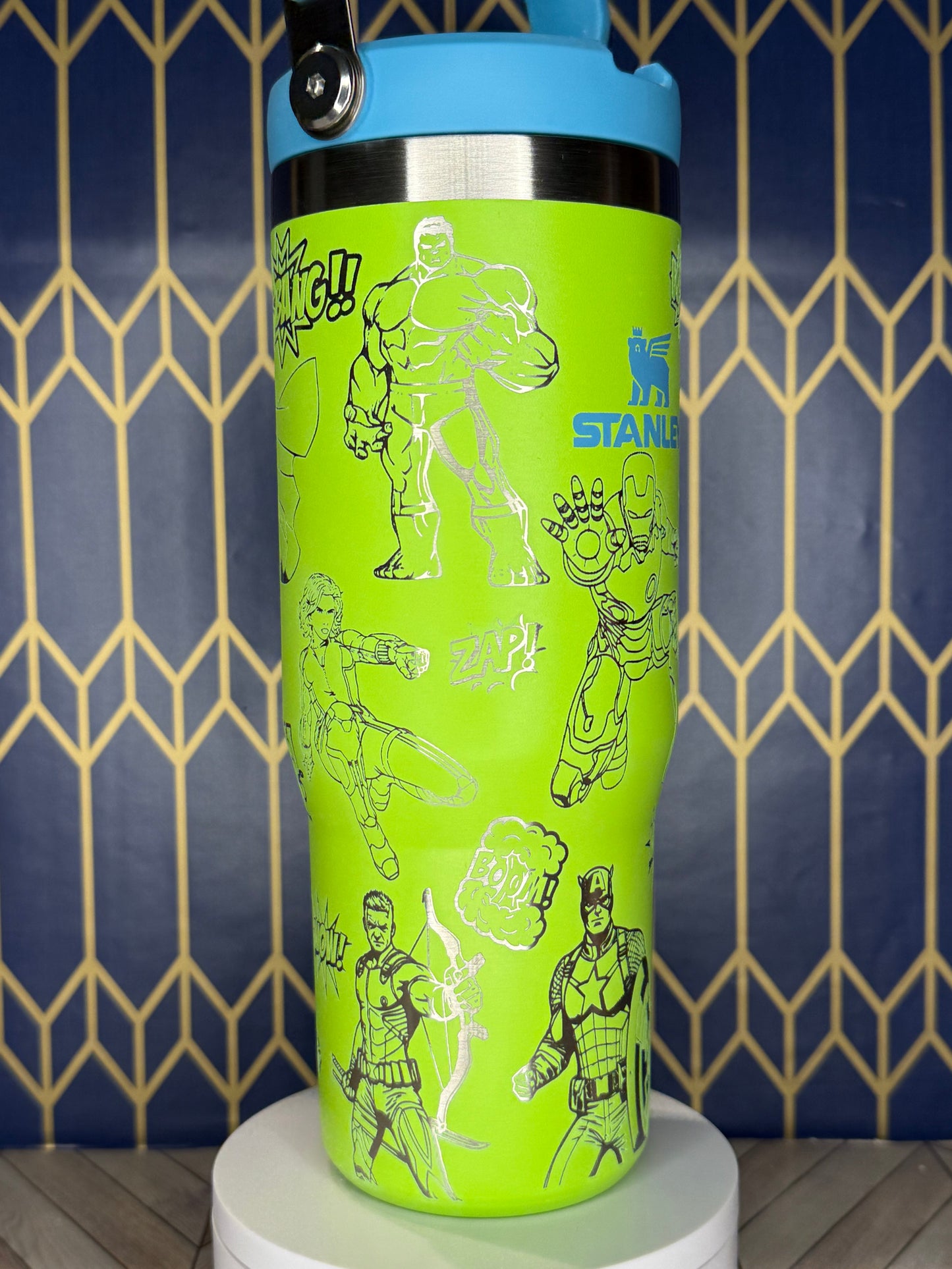 Marvel Superheroes Engraved Tumbler - Stanley IceFlow 30oz Flip Straw