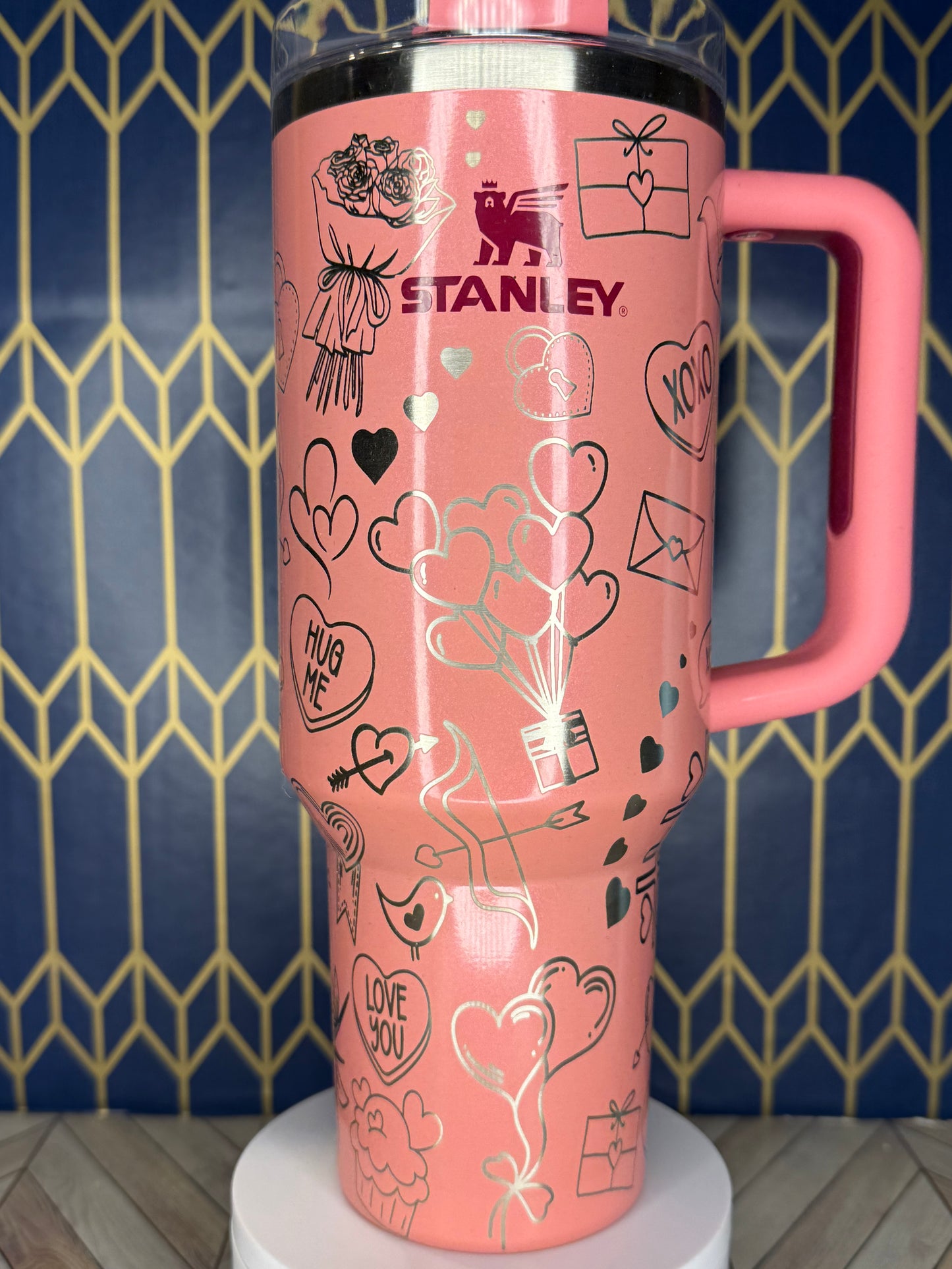 Vaso de San Valentín XOXO - Stanley IceFlow de 30 oz con pajita
