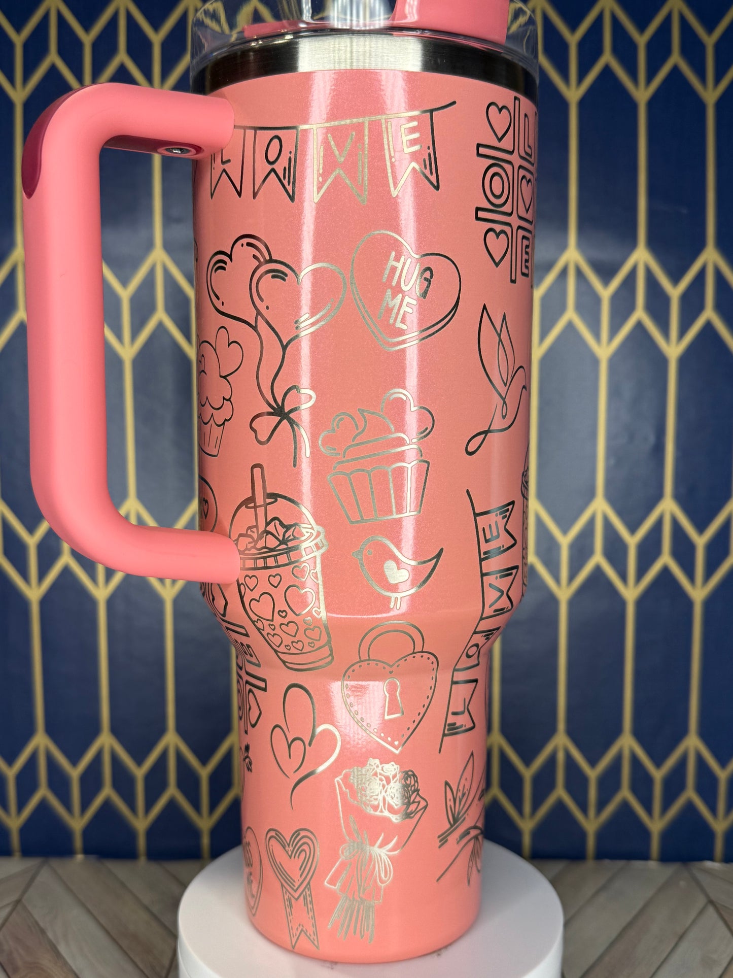 Vaso de San Valentín XOXO - Stanley IceFlow de 30 oz con pajita