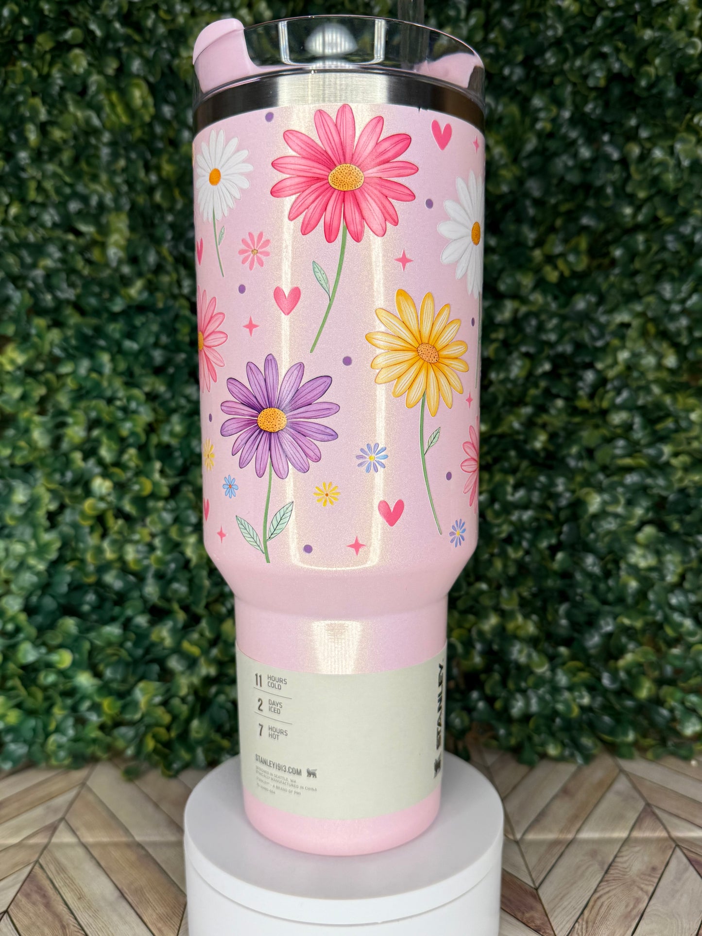 Daisy Delight UV DTF Printed Tumbler - Stanley Quencher 30/40oz