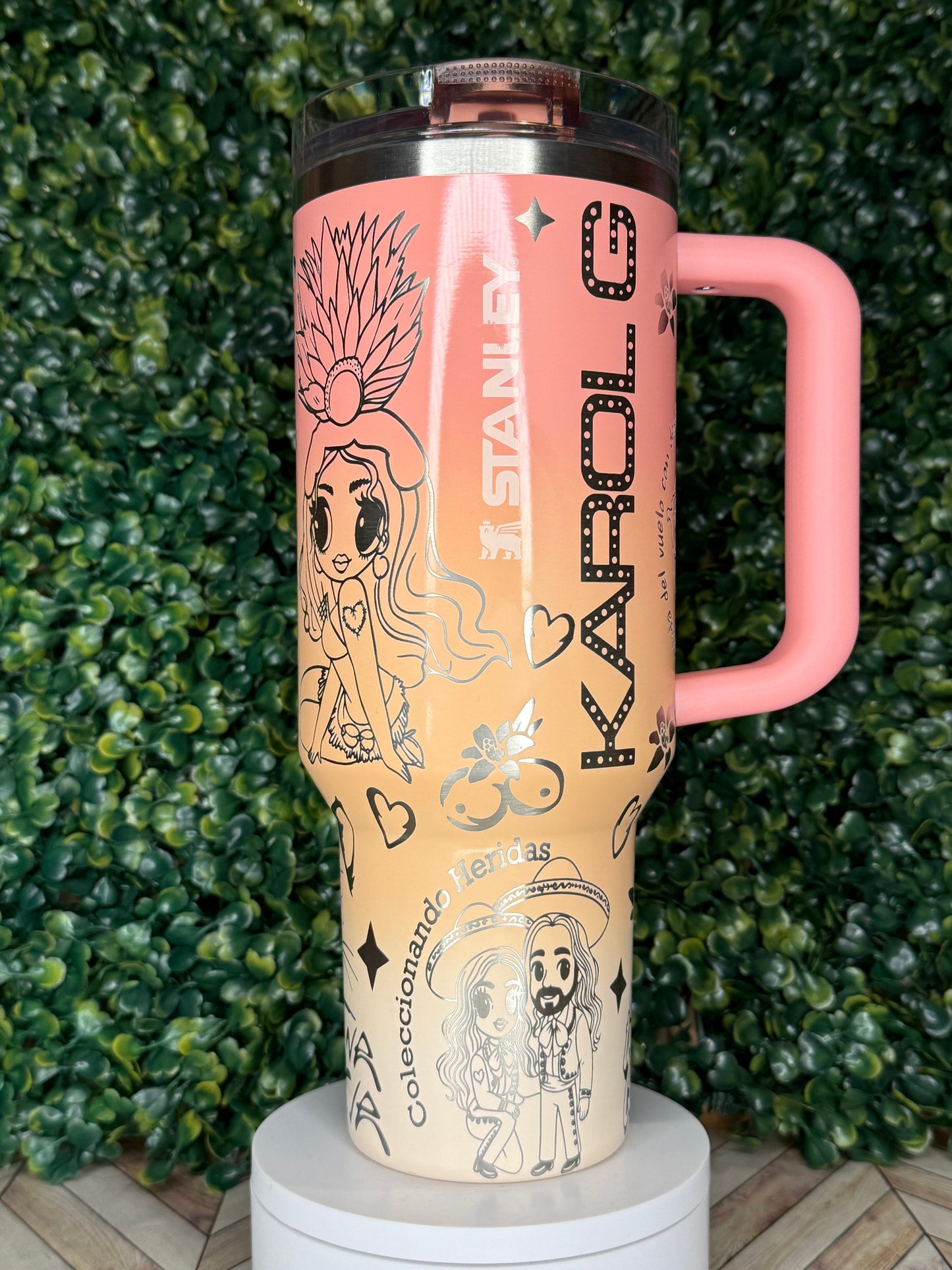Karol G Tropicoqueta Inspired Engraved Tumbler - Stanley IceFlow 30oz Flip Straw