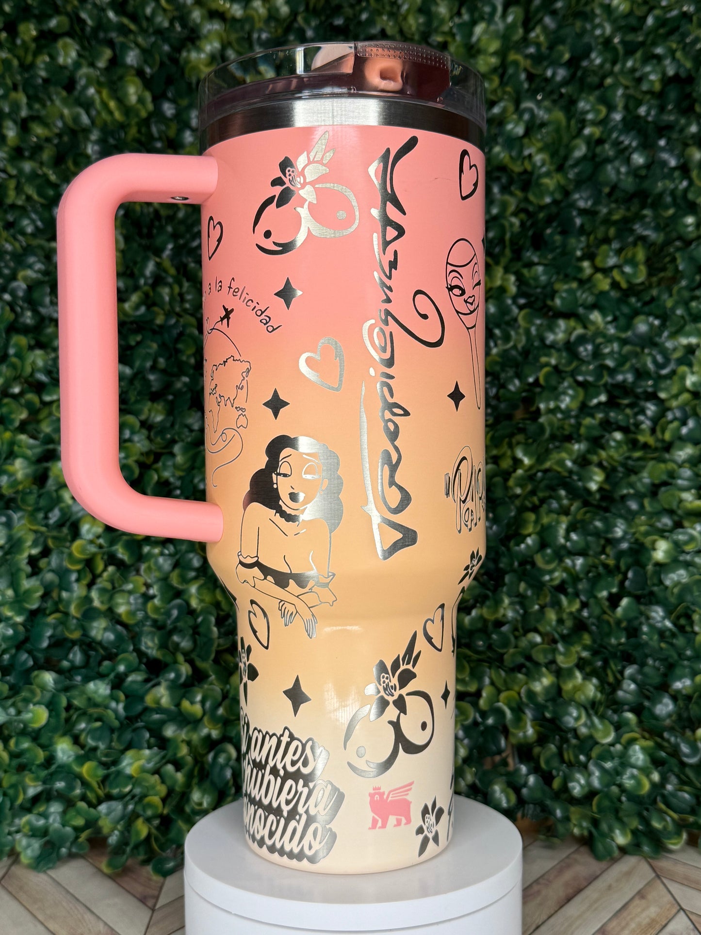Karol G Tropicoqueta Inspired Engraved Tumbler - Stanley IceFlow 30oz Flip Straw