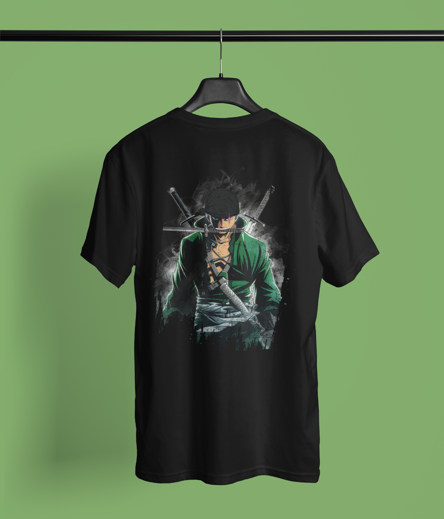 Zoro Retro Anime Shirt โ One Piece Samurai Style Graphic Tee