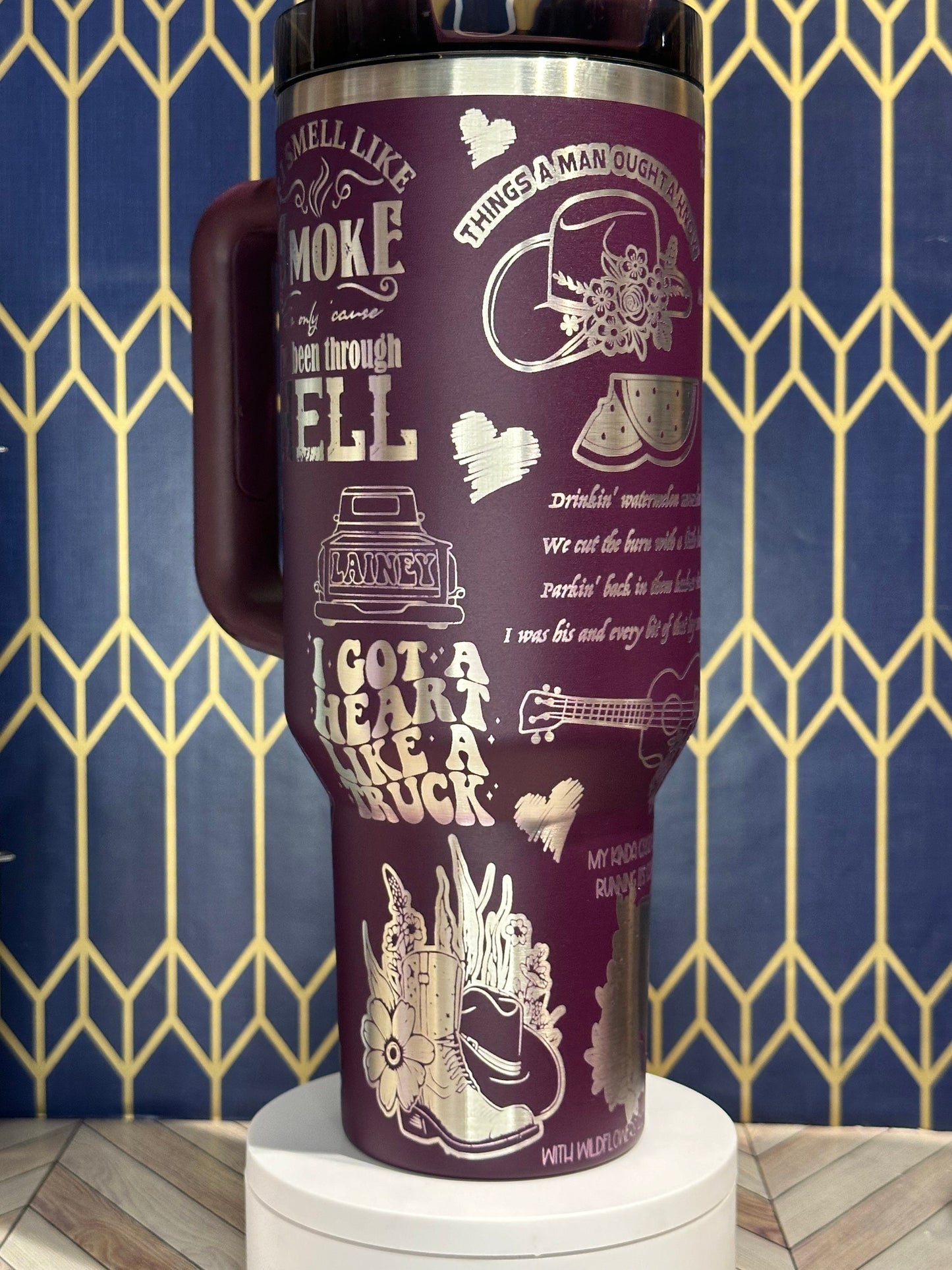 Vaso grabado de Lainey Wilson - Stanley Quencher de 30/40 oz
