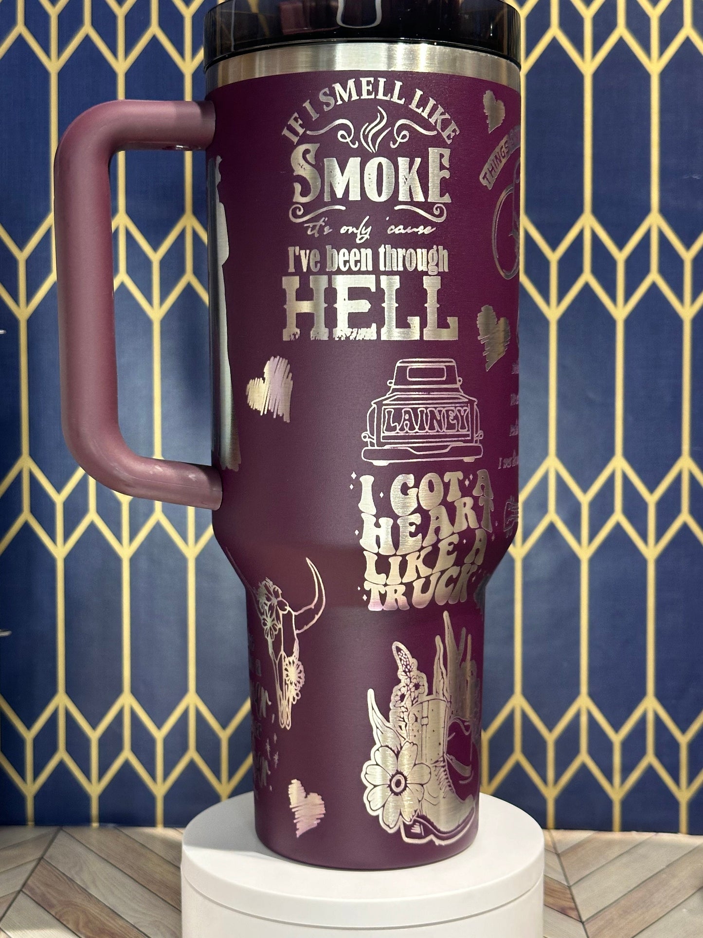 Vaso grabado de Lainey Wilson - Stanley Quencher de 30/40 oz