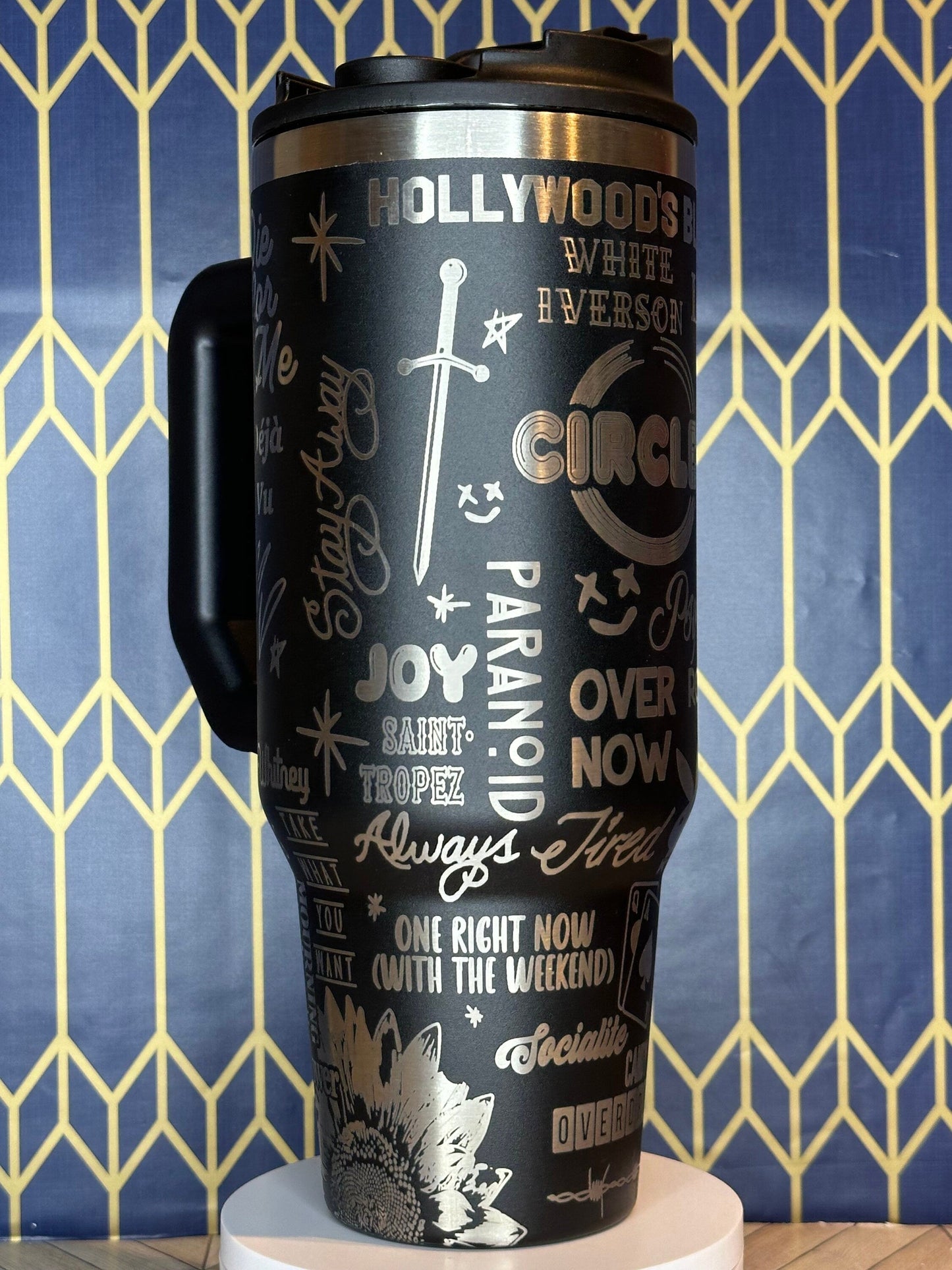 Vaso inspirado en Post Malone - Stanley IceFlow de 30 oz con pajita abatible