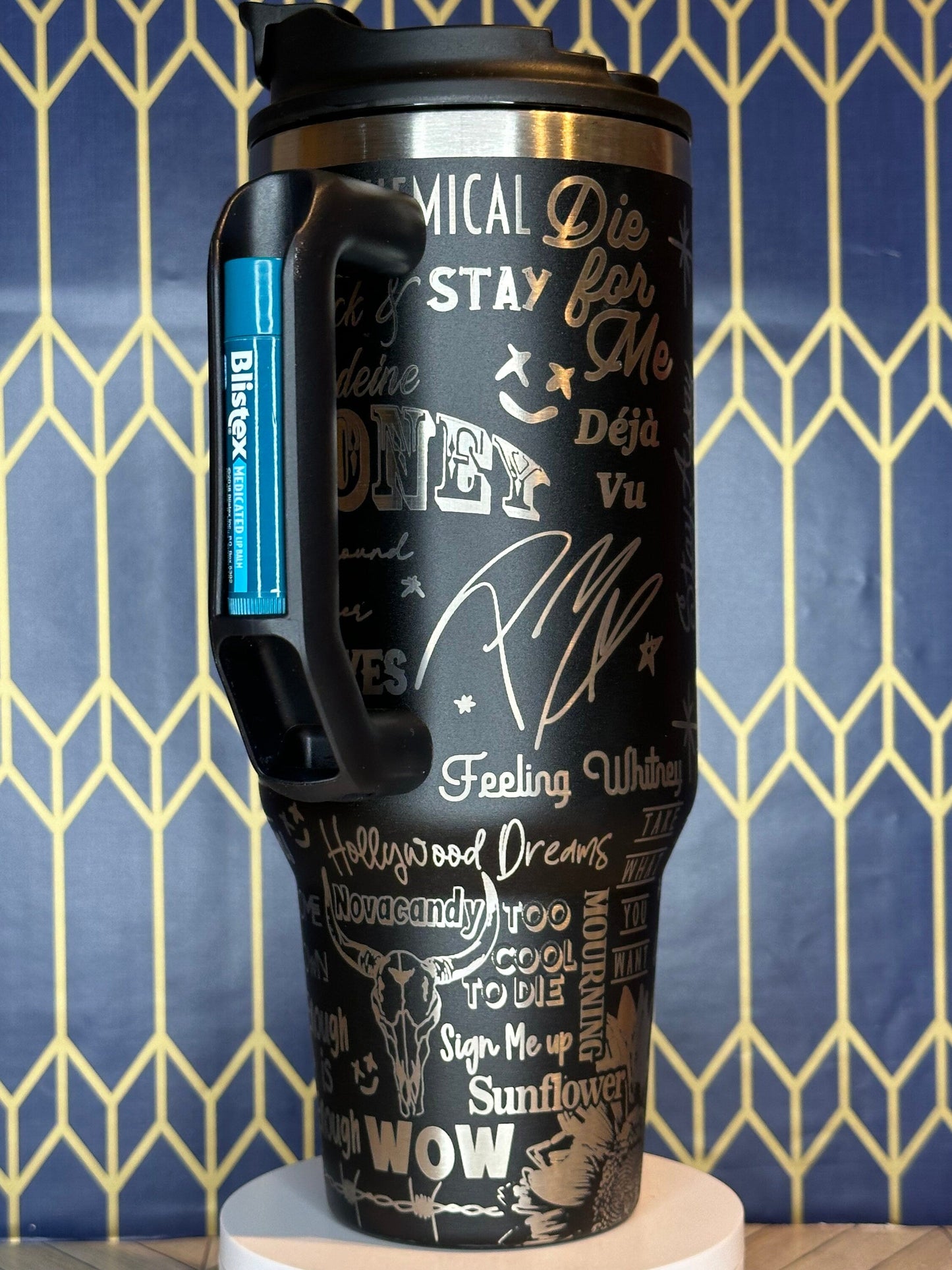 Vaso inspirado en Post Malone - Stanley IceFlow de 30 oz con pajita abatible