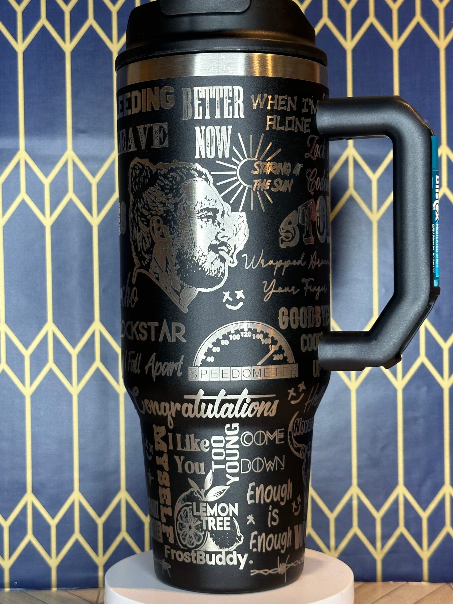 Vaso inspirado en Post Malone - Stanley IceFlow de 30 oz con pajita abatible