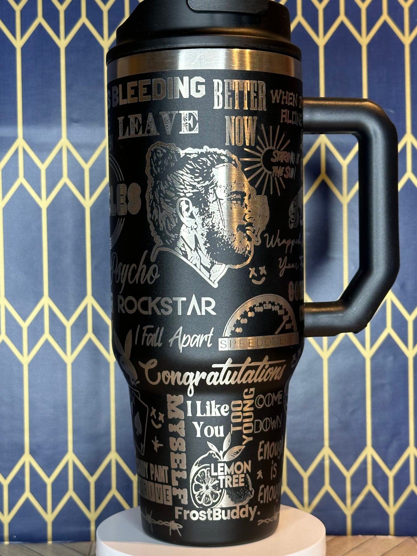 Vaso inspirado en Post Malone - Stanley IceFlow de 30 oz con pajita abatible
