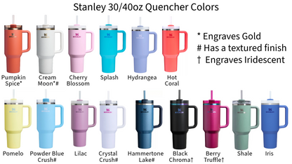 the different colors of the travel mugs