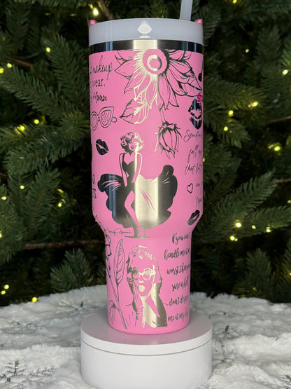 Marilyn Monroe Inspired Tumbler - Stanley Quencher 30/40oz