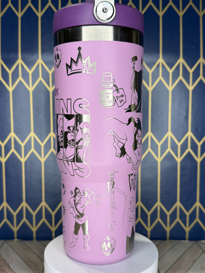 Disney Villain Engraved Tumbler - Stanley IceFlow 30oz Flip Straw