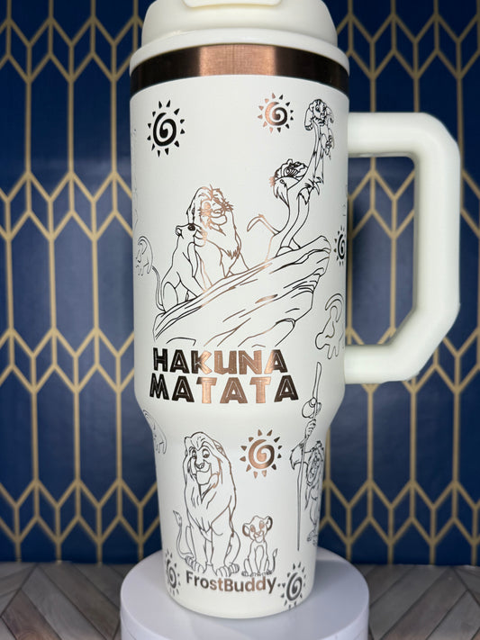 Hakuna Matumbler - The Lion King Inspired Engraved Tumbler - FrostBuddy Thicc and ToGo Buddy