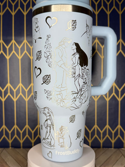 Pocahontas-Inspired Engraved Tumbler - FrostBuddy Thicc and ToGo Buddy