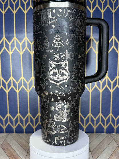 Raccoon-Themed Tumbler - Stanley Quencher 30/40oz