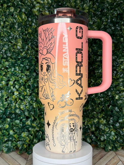 Karol G Tropicoqueta Inspired Engraved Tumbler - Stanley IceFlow 30oz Flip Straw