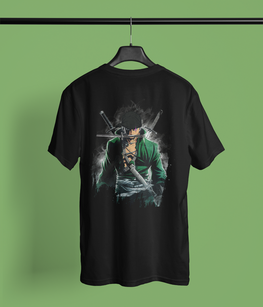 Zoro Retro Anime Shirt – One Piece Samurai Style Graphic Tee