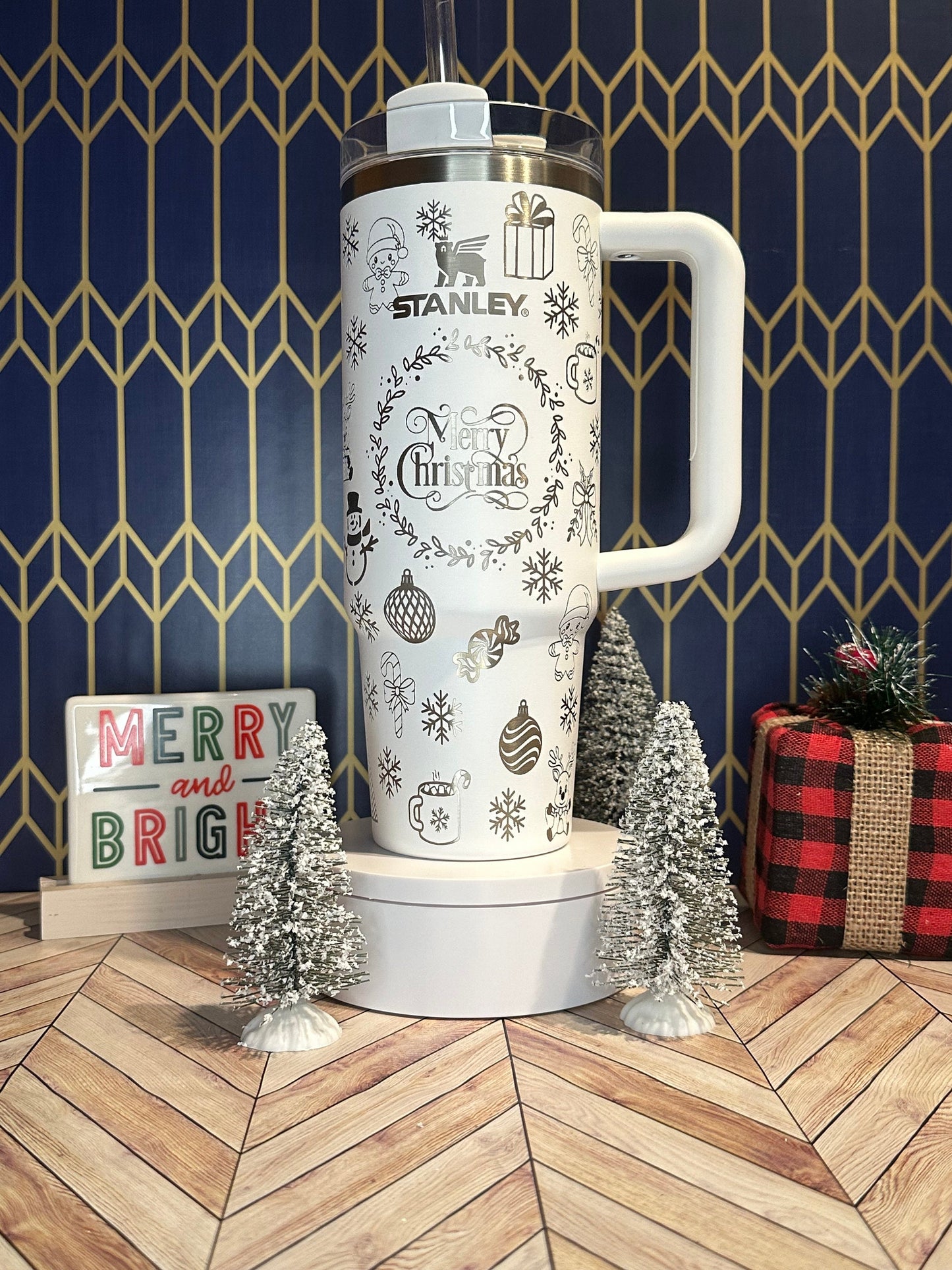 Christmas Themed Engraved Tumbler - Stanley Quencher 30/40oz