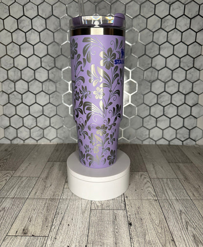 Personalized Floral Engraved Tumbler with Name -  FrostBuddy Thicc and ToGo Buddy