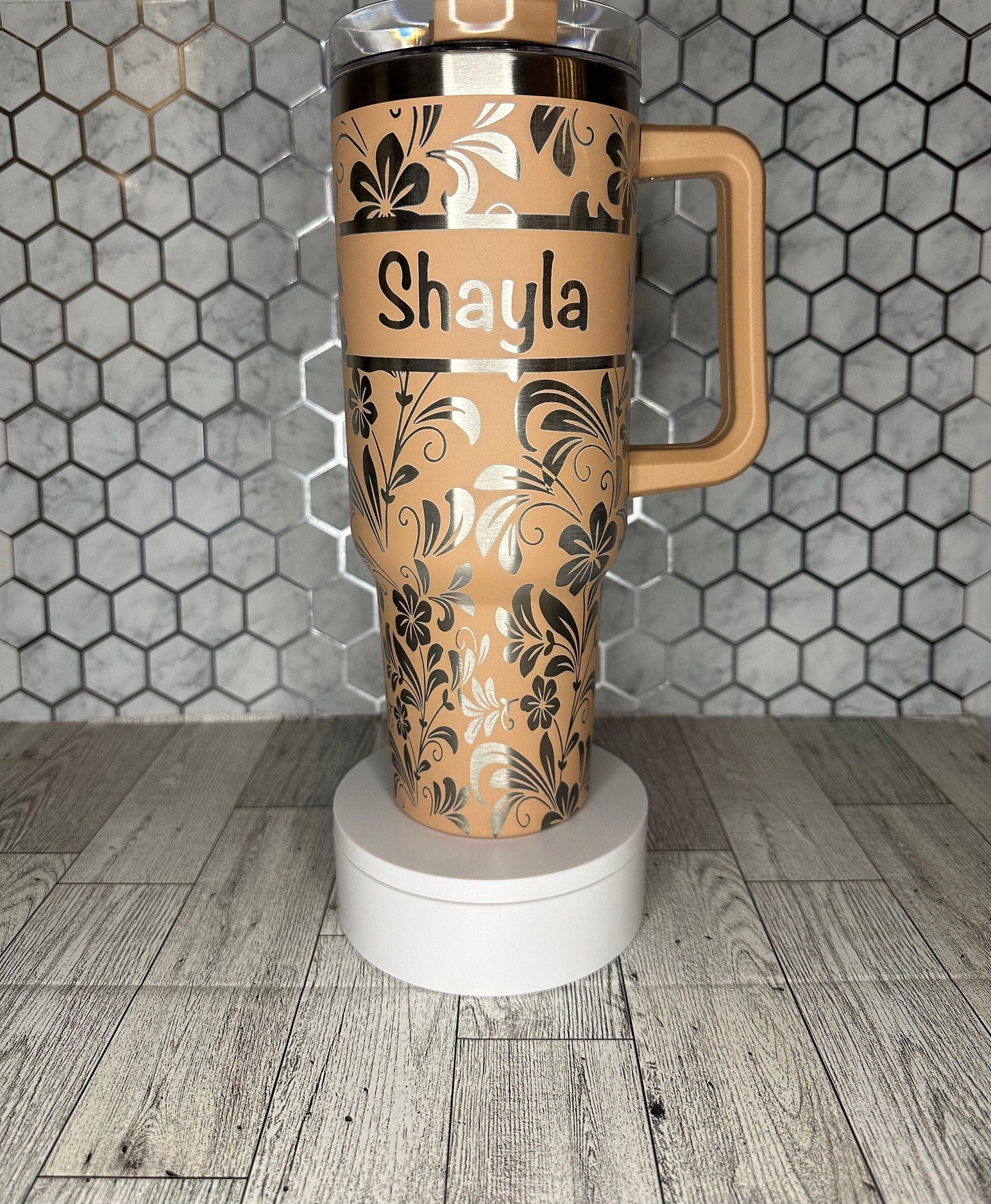 Personalized Floral Engraved Tumbler with Name -  FrostBuddy Thicc and ToGo Buddy