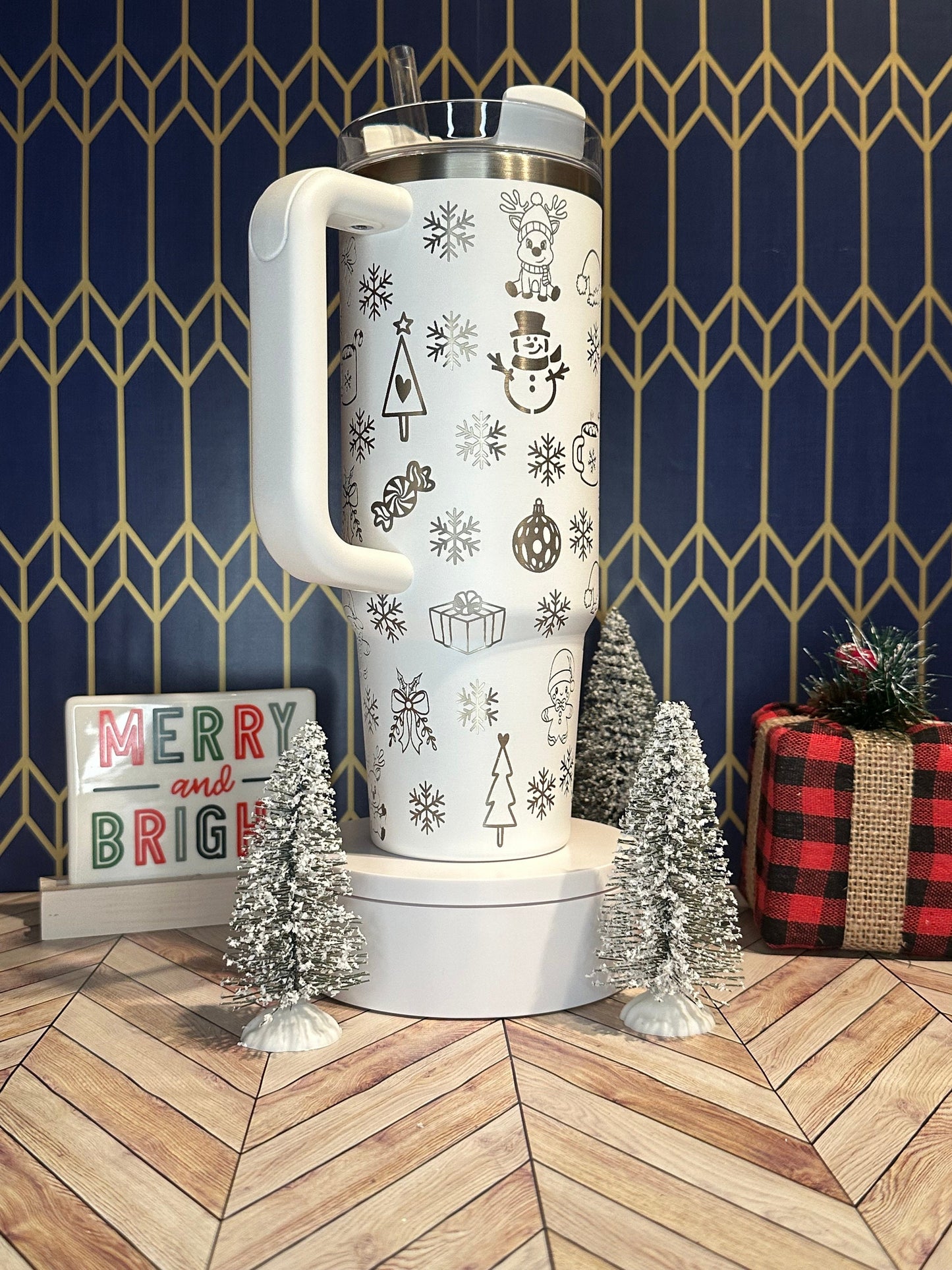 Christmas Themed Engraved Tumbler - Stanley Quencher 30/40oz