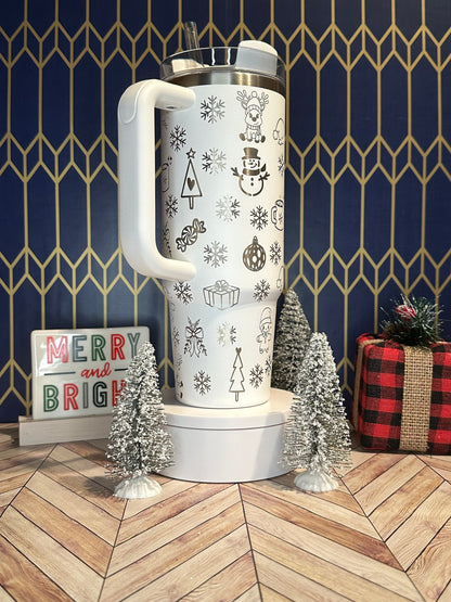 Christmas Themed Engraved Tumbler - Stanley Quencher 30/40oz