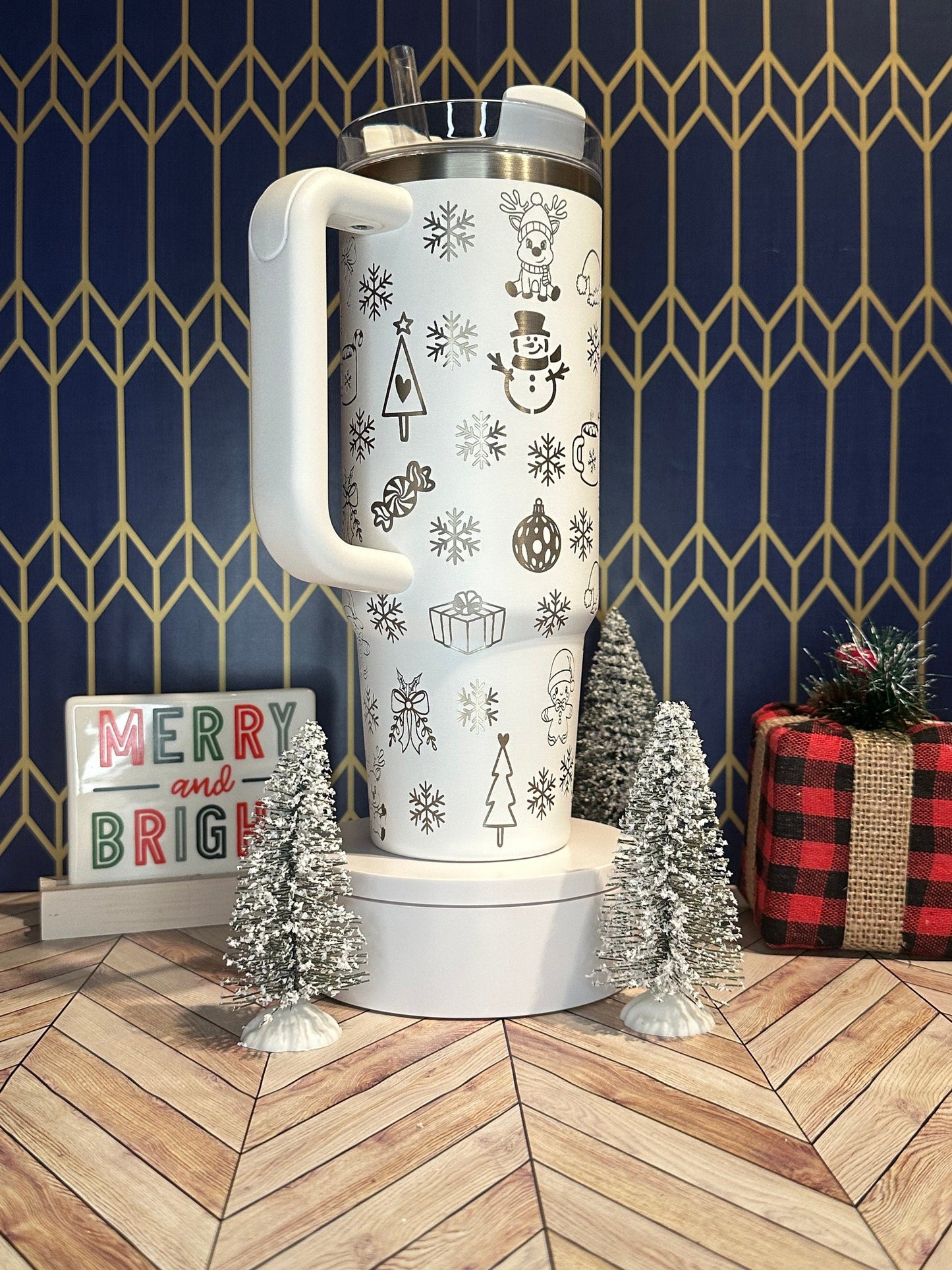 Christmas Themed Engraved Tumbler - FrostBuddy Thicc and ToGo Buddy