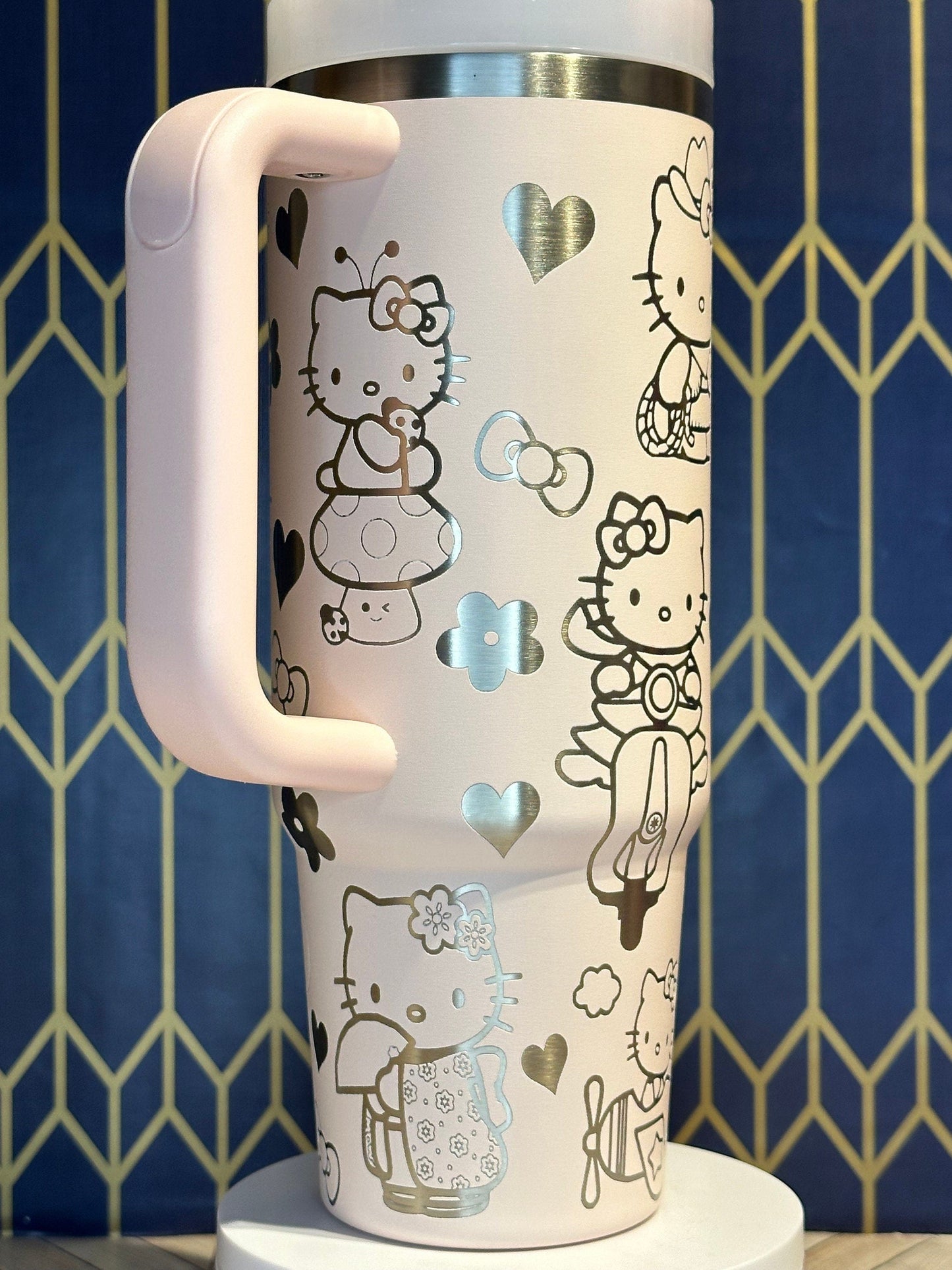 Adorable Hello Kitty Engraved Tumbler - Stanley Quencher 30/40oz