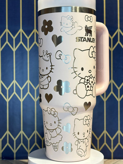 Adorable Hello Kitty Engraved Tumbler - Stanley Quencher 30/40oz