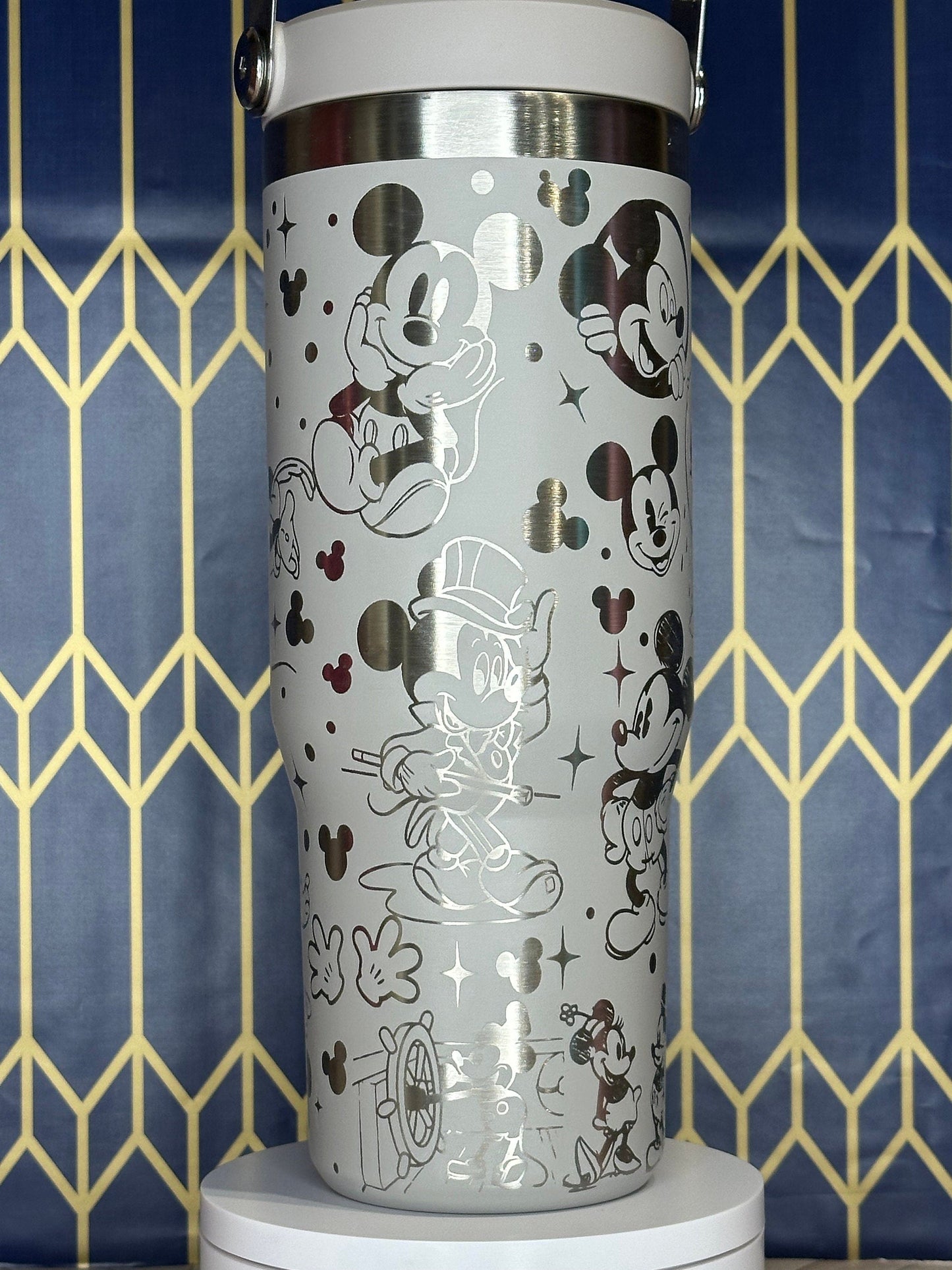 Mickey Mouse Engraved Tumbler - Stanley IceFlow 30oz Flip Straw