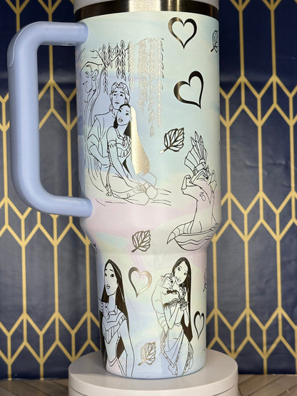 Pocahontas-Inspired Engraved Tumbler - FrostBuddy Thicc and ToGo Buddy