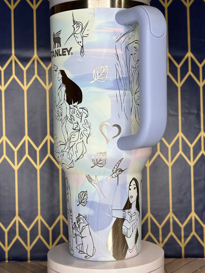 Pocahontas-Inspired Engraved Tumbler - Stanley Quencher 30/40oz