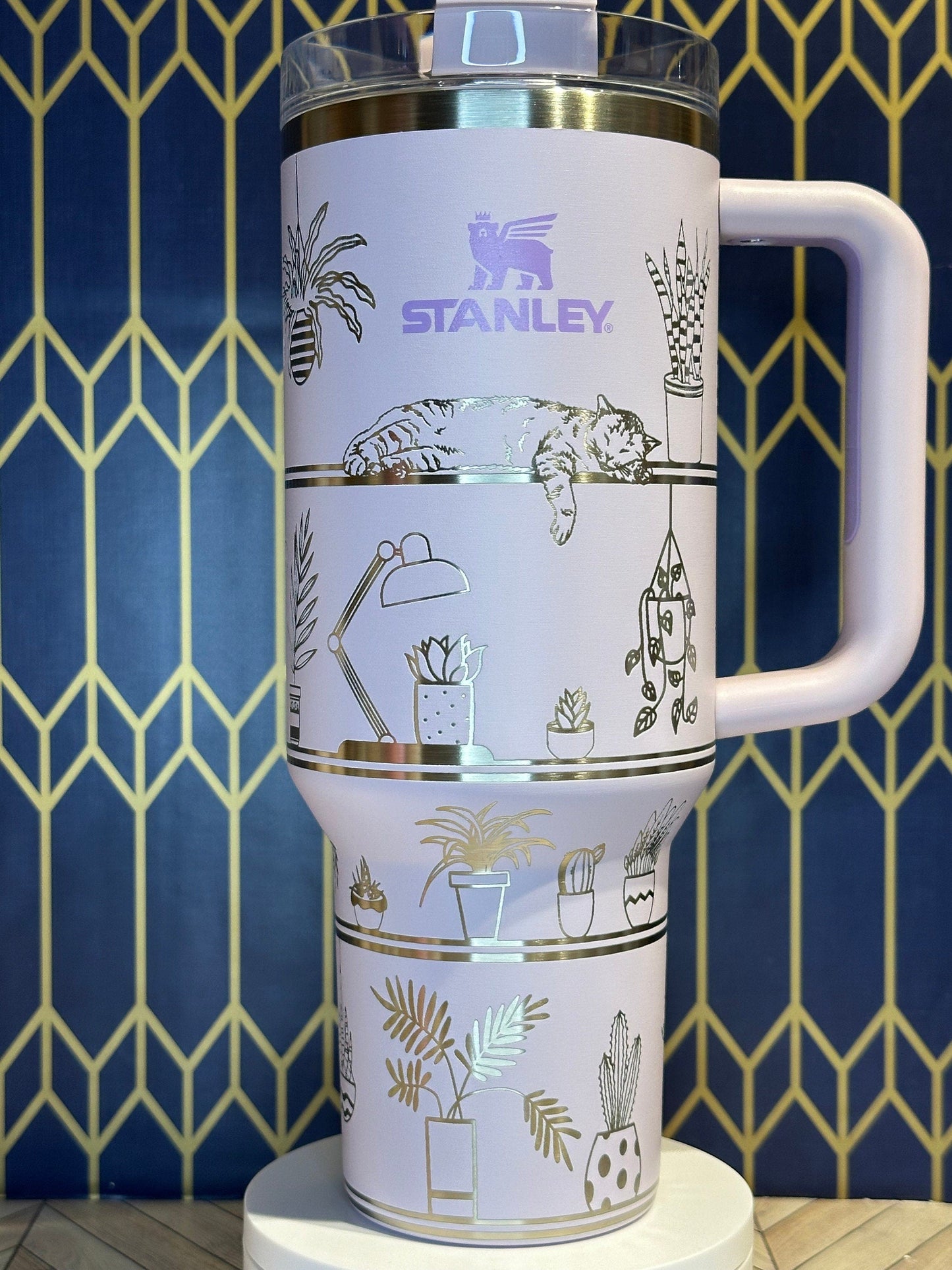 Whimsical Cats & Plants Shelf - Stanley IceFlow 30oz Flip Straw