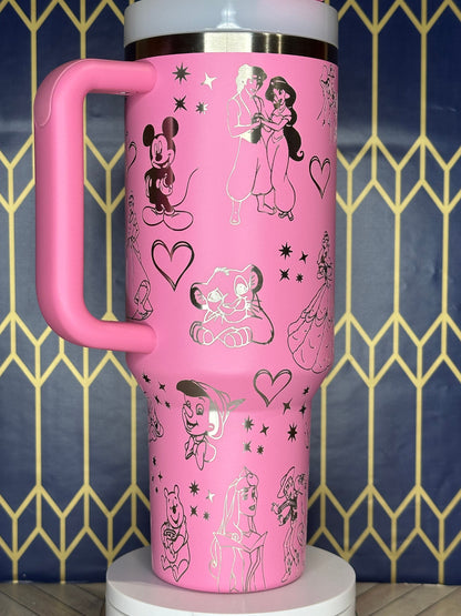 Disney Characters Engraved Tumbler - Stanley Quencher 30/40oz