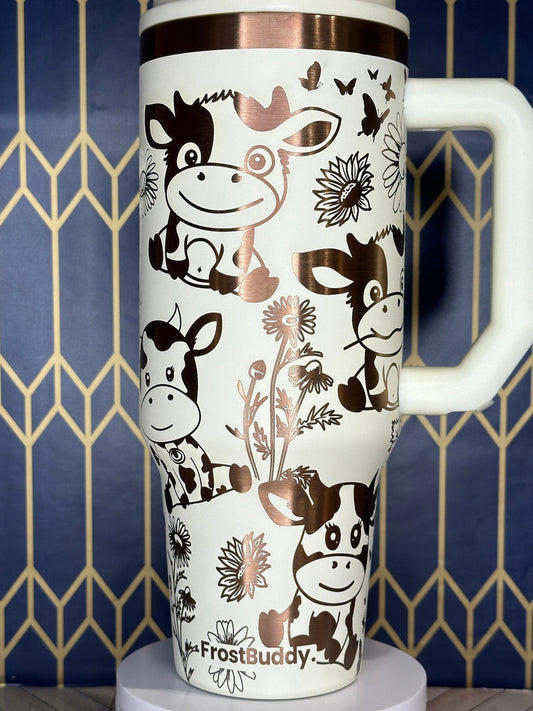 Cute Cow Engraved Tumbler - FrostBuddy Thicc and ToGo Buddy