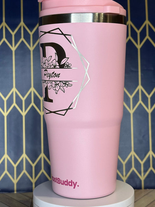 Name & Monogram Engraved Tumbler - Stanley Quencher 30/40oz