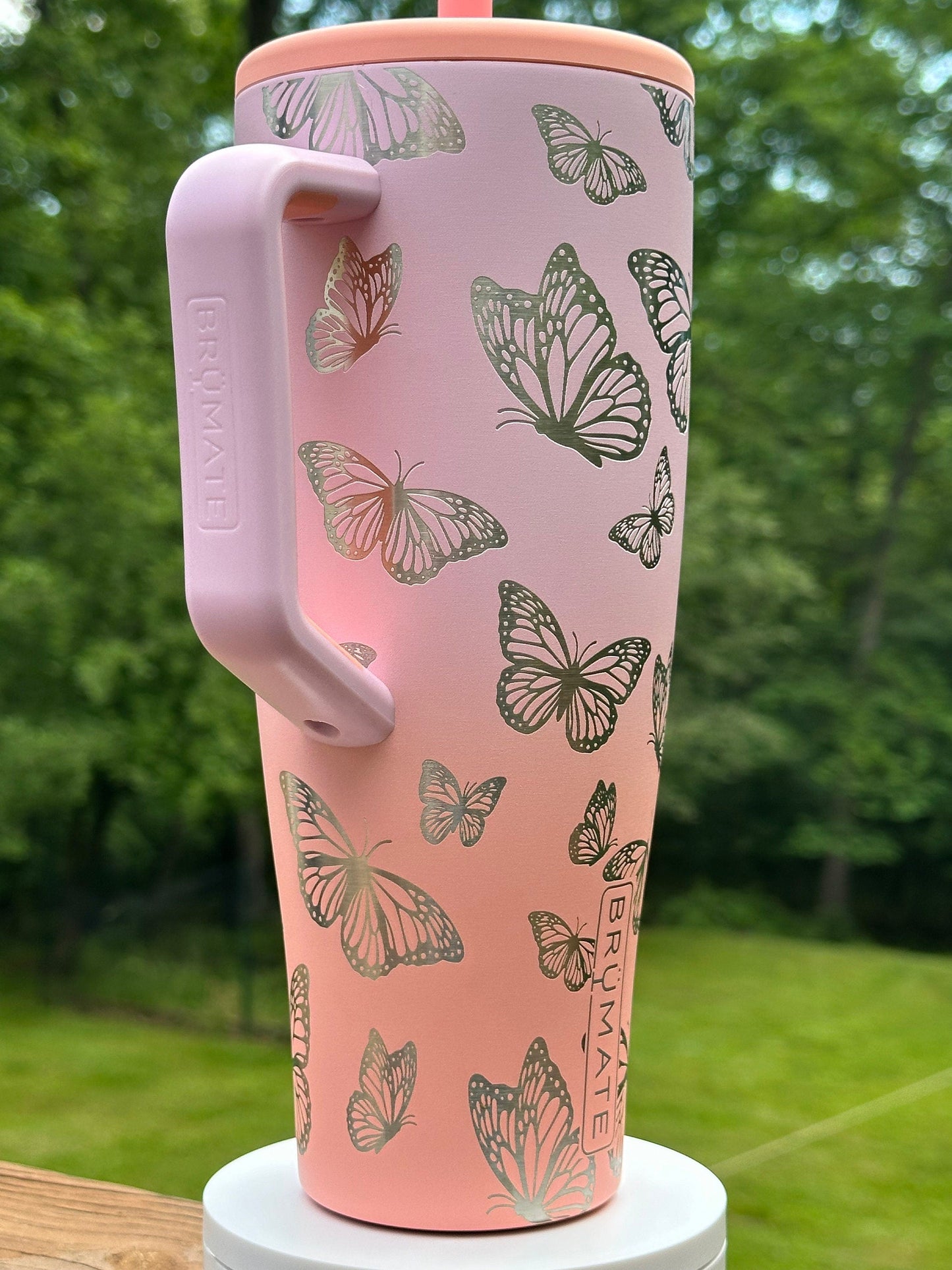 Engraved Butterfly Tumbler - Stanley IceFlow 30oz Flip Straw