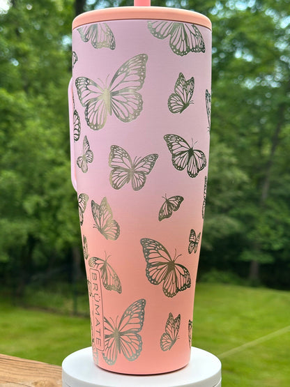 Engraved Butterfly Tumbler - FrostBuddy Thicc and ToGo Buddy