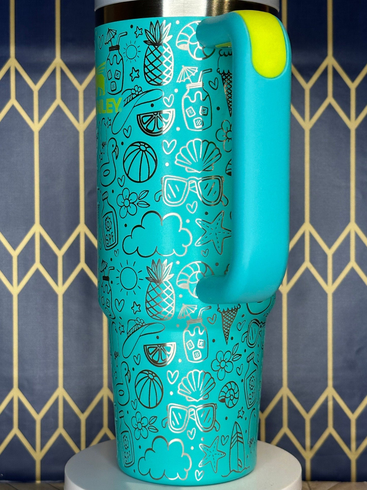 Summer Doodles Engraved Tumbler - FrostBuddy Thicc and ToGo Buddy