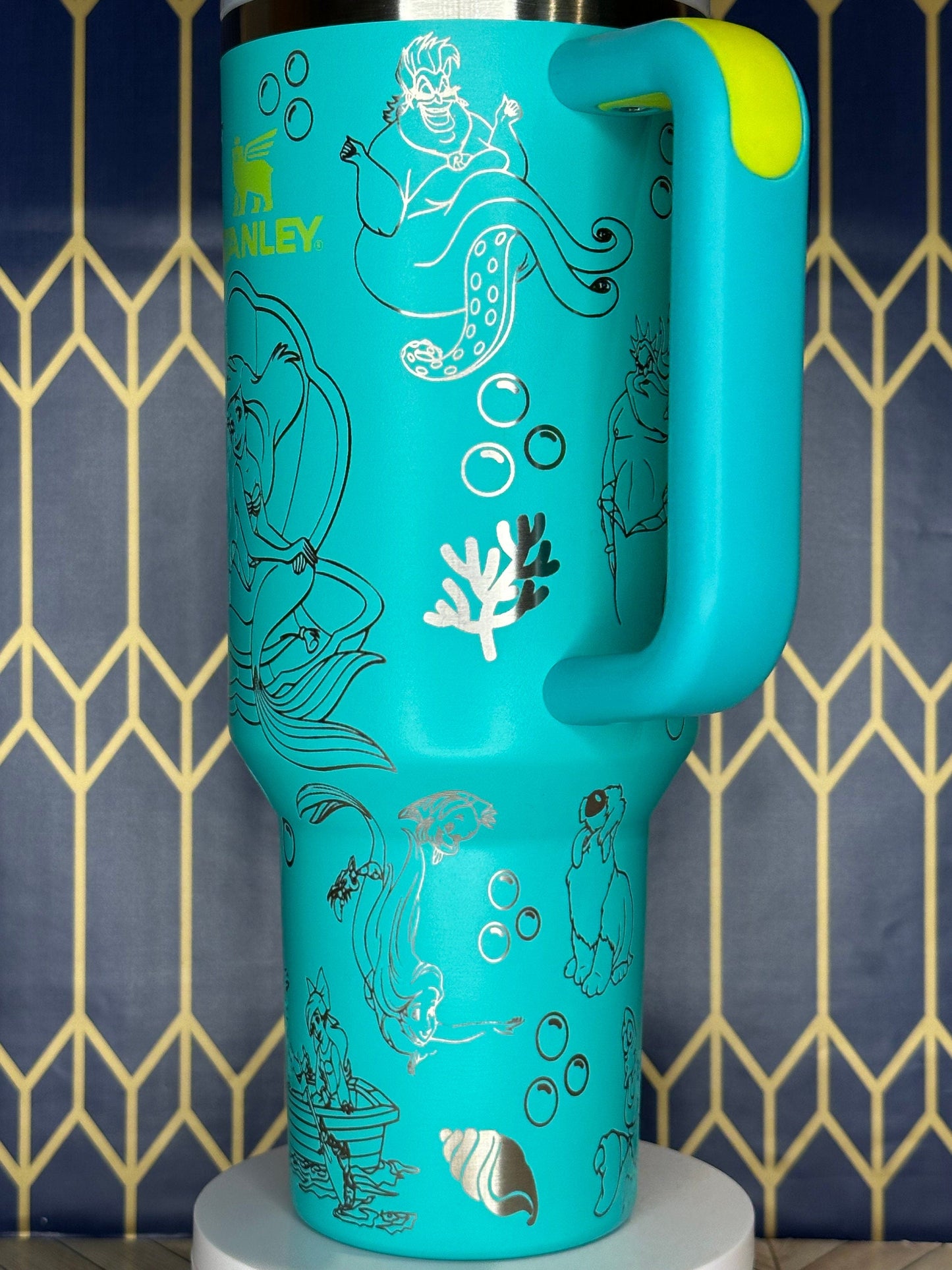 Laser Engraved Mermaid Tumbler - Stanley IceFlow 30oz Flip Straw