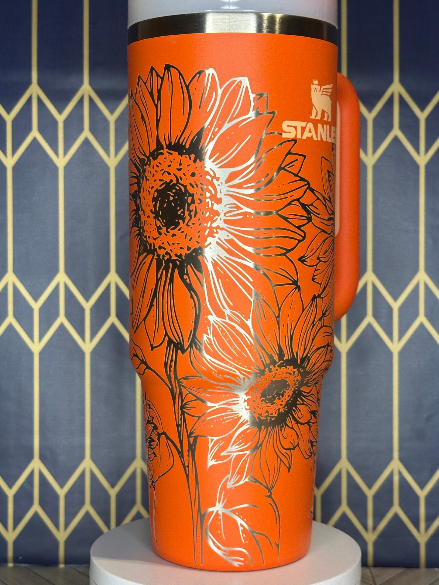 Sunflower Engraved Tumbler - Stanley Quencher 30/40oz