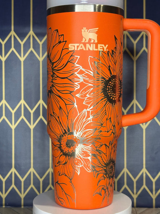 Sunflower Engraved Tumbler - Stanley Quencher 30/40oz