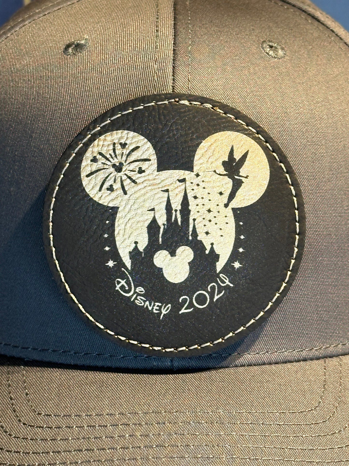 Disney Themed Hat with Leather Patch