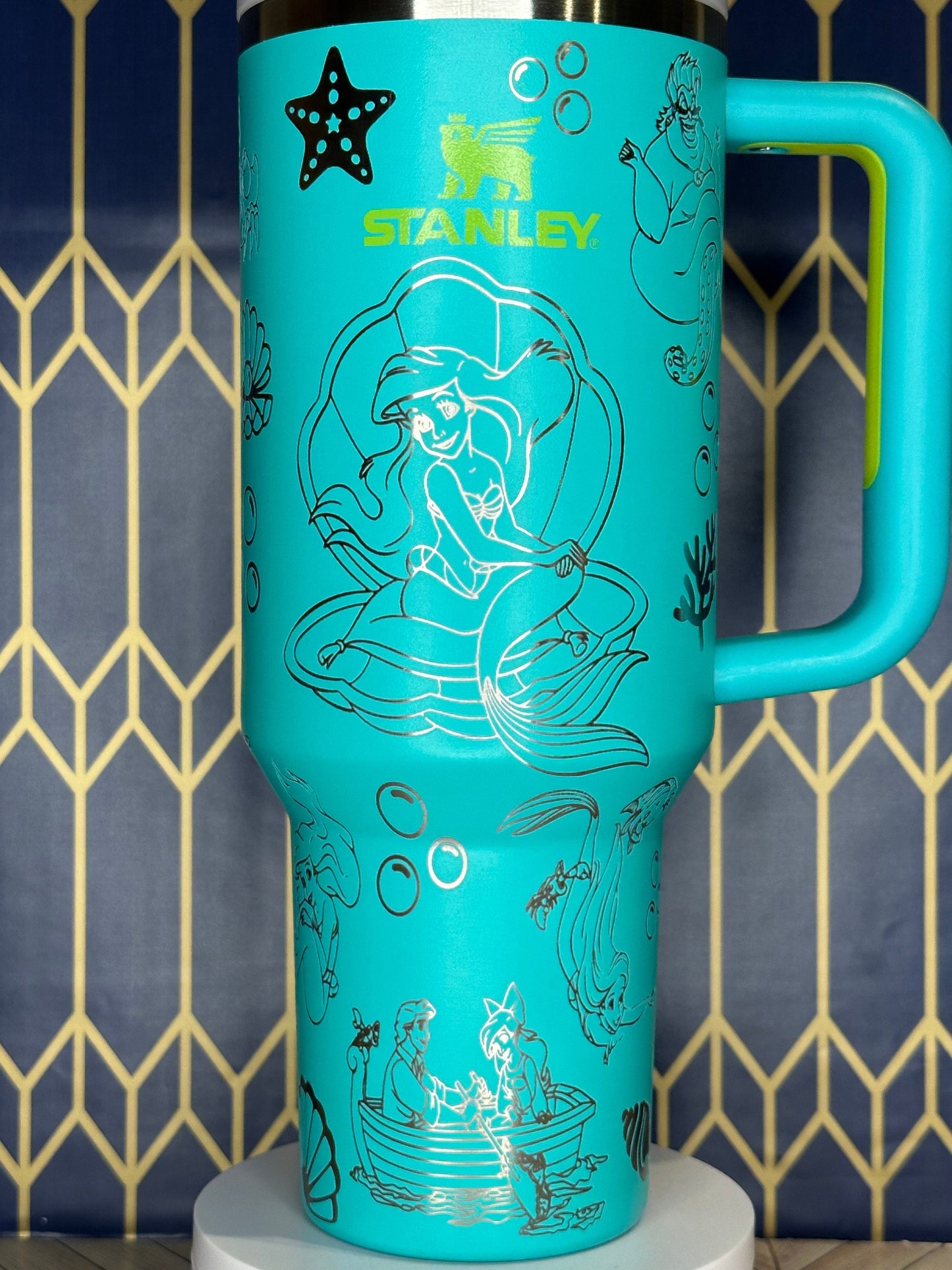 Laser Engraved Mermaid Tumbler - Stanley Quencher 30/40oz