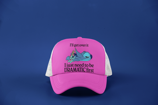Stitch Laying Down DTF Hat – Moody Cute “I’ll Get Over It” Design