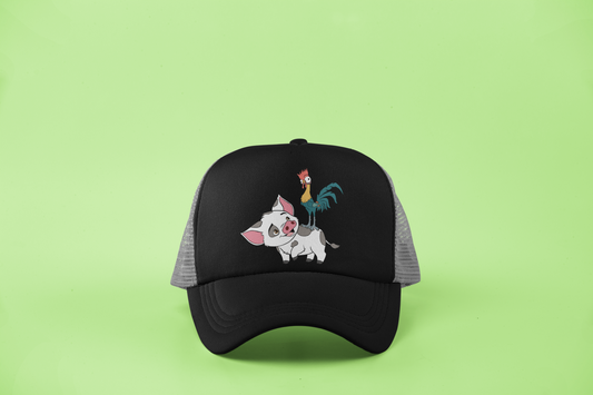 HeiHei & Pua Moana-Inspired DTF Hat – Cute Island Sidekicks, Multiple Hat Styles