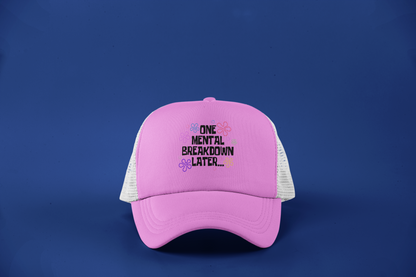 One Mental Breakdown Later… Funny DTF Hat – Spongebob Style, Bright Floral Vibes