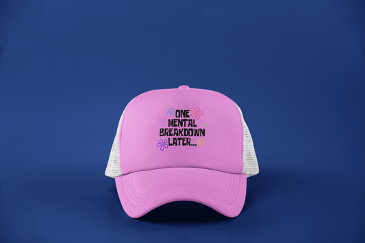 One Mental Breakdown Later… Funny DTF Hat – Spongebob Style, Bright Floral Vibes