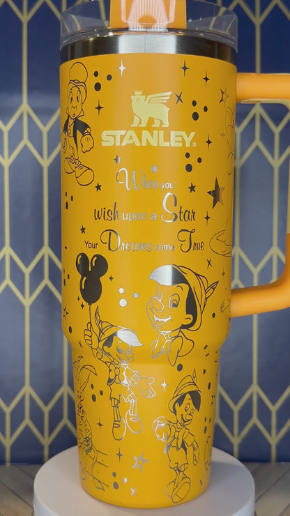 Pinocchio Themed Engraved Tumbler - Stanley Quencher 30/40oz