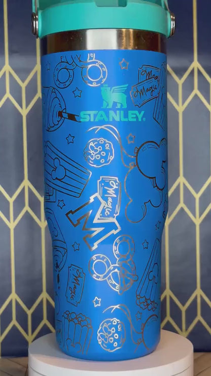 Disney Snacks Themed Laser-Engraved Tumbler - Stanley IceFlow 30oz Flip Straw